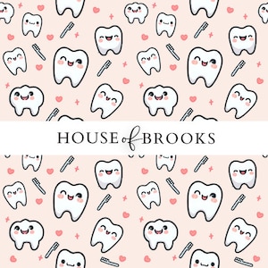 dentist PNG file, dental Seamless pattern, tooth PNG