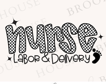 Nurse PNG,  L&D Nurse Sublimation Design, OB Nurse PNG for Shirts, Retro  Checkered Nursing Shirt Designs, Nurse Gift, Trendy shirt design