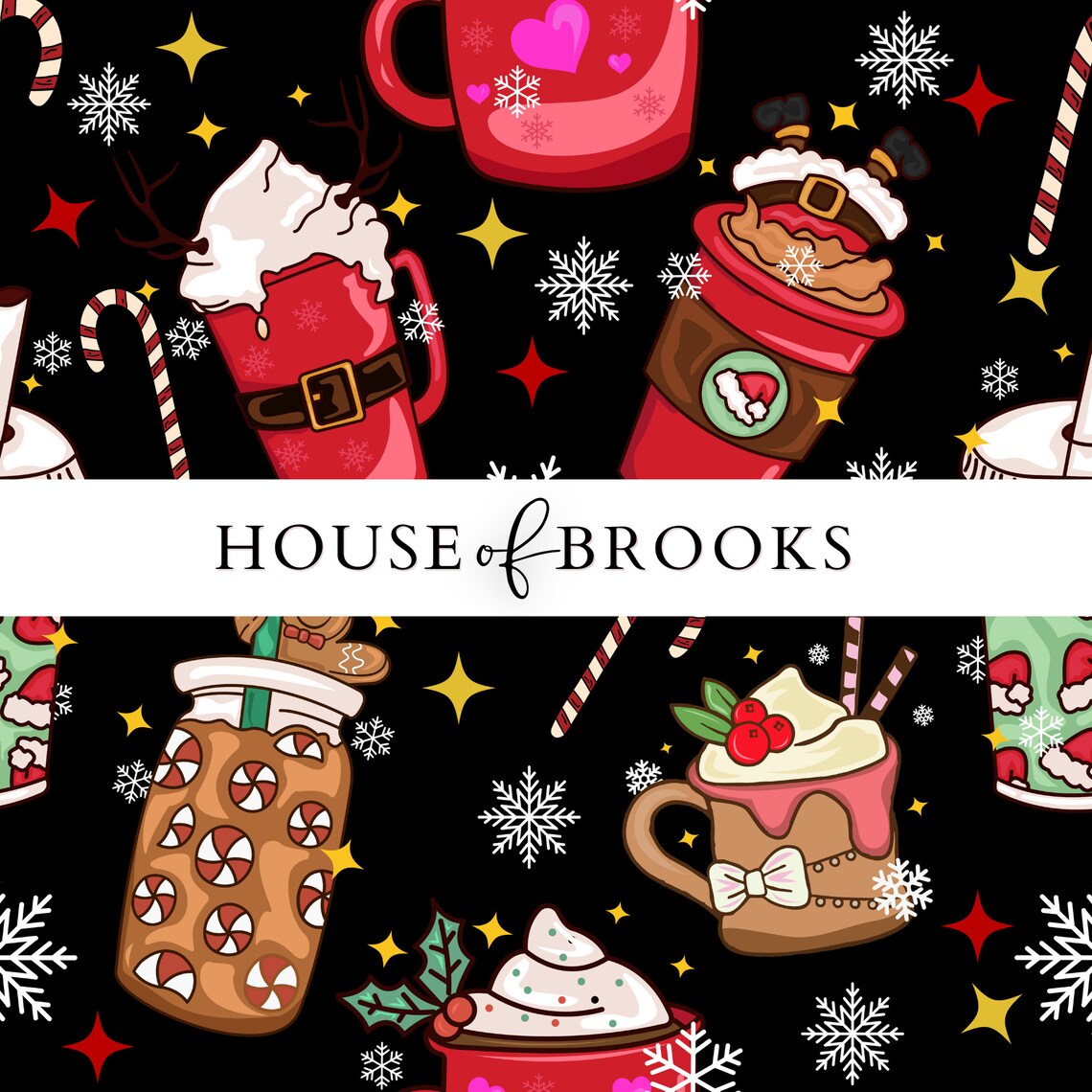 Christmas Coffee Seamless Pattern, Festive PNG (digital Download) - Etsy