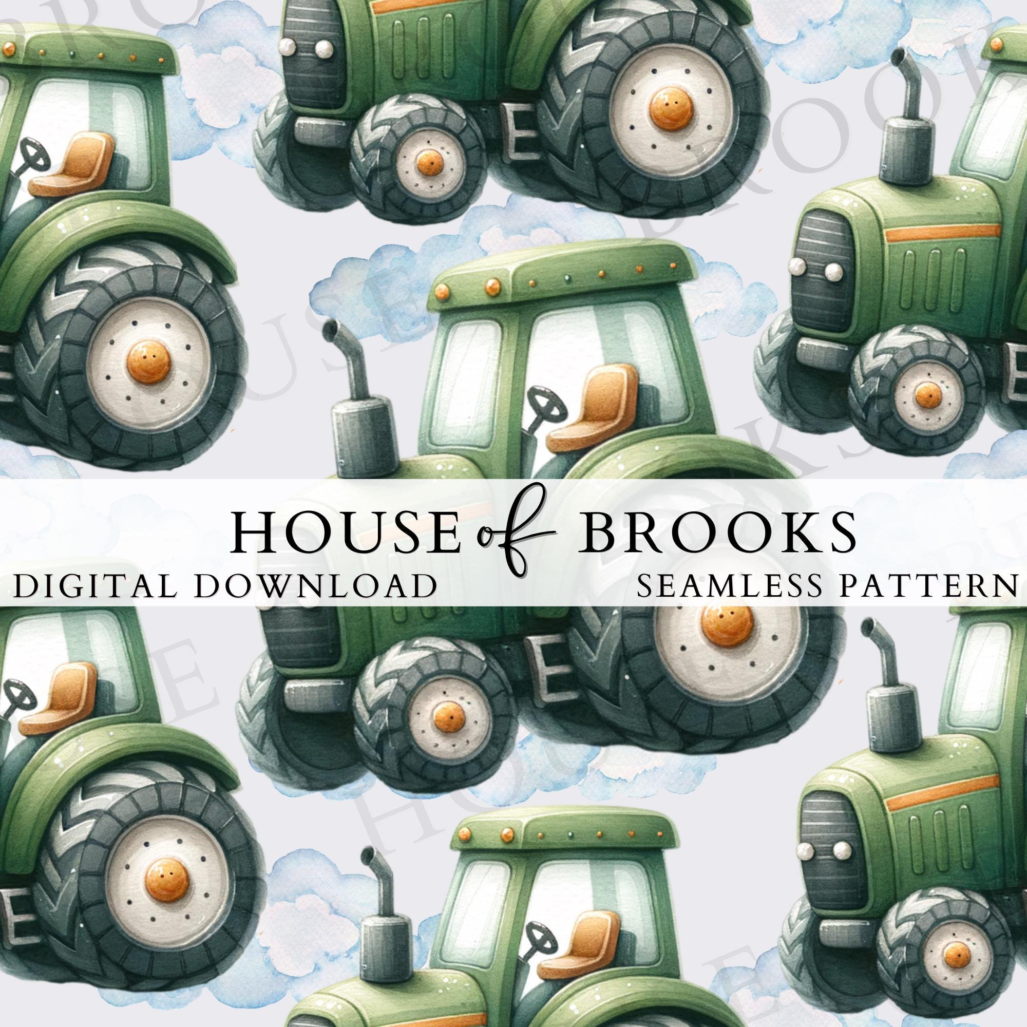 Green Tractor Seamless Pattern, Boy Seamless Pattern, Farm Tractor PNG ...