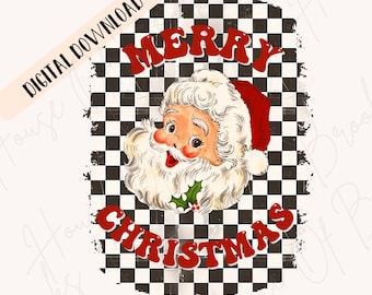 Vintage kerstman png, digitale kerstdownload, retro kerstmansublimatieontwerp