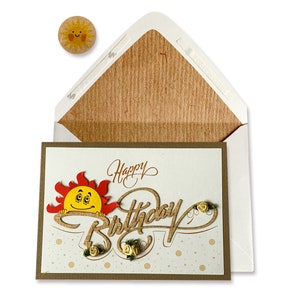 Carte d’anniversaire faite à la main par le soleil, Joyeux anniversaire, Carte de vœux, Pour maman, papa, elle, lui, amis