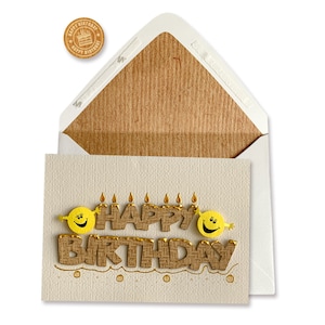 Happy Sun Handmade Birthday Card, Happy Birthday Card, style vintage, pour maman, papa, elle, lui, amis