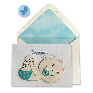 Carte de douche de bébé, Félicitations pour le nouveau bébé garçon, Carte des nouveaux parents, Fait à la main