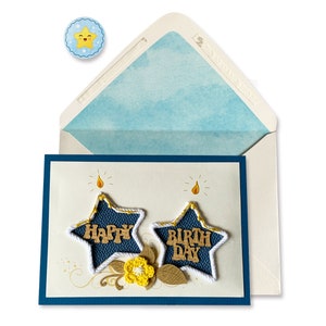 Carte d'anniversaire faite main d'étoiles porte-bonheur, carte de joyeux anniversaire, style vintage, pour maman, papa, elle, lui, amis, etc.