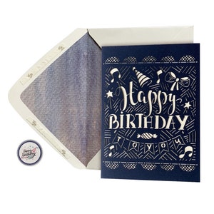 Carte d’anniversaire Fancy Blue Laser Cut, Cartes de joyeux anniversaire