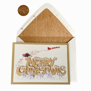 Carte de joyeux Noël flocon de neige, carte de bonne année, c'est la saison, cartes de voeux de joyeuses fêtes, Noël blanc, bonnet de noel