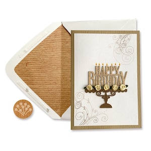 Carte d'anniversaire faite main, gâteau aux bougies fantaisie, cartes de voeux, pour maman, papa, elle, lui, amis, style vintage