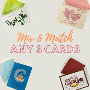 Lot de cartes de vœux par Something Nice, votre choix de 3 cartes, lot de cartes, cartes en vrac, lot de cartes, cartes Mix Match, cartes d'anniversaire, toutes occasions.