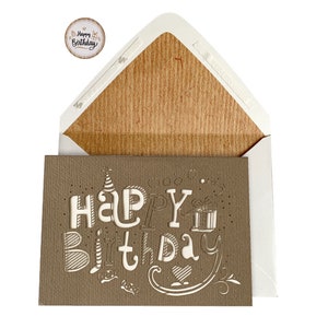 Carte de vœux d’anniversaire de fête amusante, carte découpée au laser pour