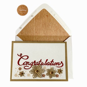 Carte de félicitations élégante faite à la main, pour l’obtention du diplôme, nouvelle maison, mariage, fiançailles, bébé, emploi, promotion, réalisation, retraite
