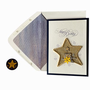 Cartes d’anniversaire faites à la main Lucky Star, carte de vœux d’anniversaire pour maman, papa, elle, lui, amis, carte d’artisanat