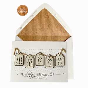 Lettres suspendues Carte d’anniversaire faite à la main, Carte de joyeux anniversaire, Pour maman, Papa, Her, HIm, Amis