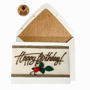 Élégantes cartes d’anniversaire faites à la main luxe, carte de vœux joyeux anniversaire, pour maman, papa, elle, lui, amis