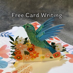 Colibri Cartes de vœux pop-up | Cartes Oiseaux 3D | Carte pour toutes les occasions | Cartes 3D animaux | Cartes Enfants Enfants