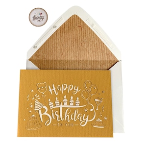 Carte d’anniversaire spéciale découpée au laser, carte de vœux joyeux anniversaire, pour maman, papa, elle, lui, amis