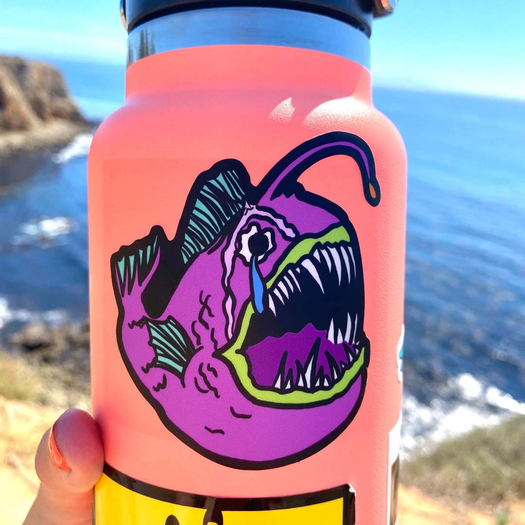 Angler Fish Sticker | Custom | Laptop | for Hydroflask | for Car | for ...