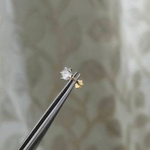 Solitaire diamant nässtift, Öronpiercing diamant helix labret tragus gängad flatback 16G bild 8