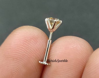 Natural diamond  Cartilage Helix Tragus Labret Piercing Lip Brow, Helix Brow Piercing Nose Pin Cartilage Piercing tragus stud