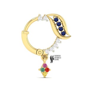 diamond nose ring | diamond conch helix cartilage | sapphire nose ring | dangle nose ring | solid gold nose ring hoop | ear huggie clicker