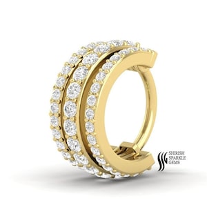 Diamond ear piercing hoop diamond ear cartilage clicker diamond daith piercing conch piercing gold rook hoop piercing diamond ear lobe hoop
