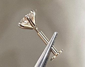18k gold nose pin genuine diamond nose piercing diamond helix labret tragus piercing nose bar snug bar earlobe piercing