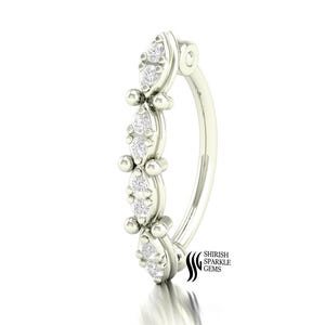 Natural diamond belly ring, Solid gold navel piercing, Glamorous Belly piercing in gold, Body piercing gift for her, Fine diamond navel ring