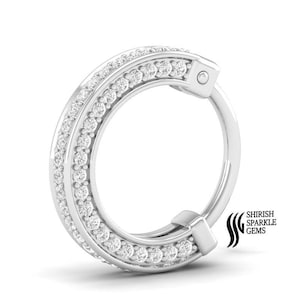 Perforación de nariz con diamante natural, perforación de oreja, aro de hélice, aro de oreja con diamante genuino, aro de cartílago con clicker, aro daith, aro de nariz con diamante con clicker