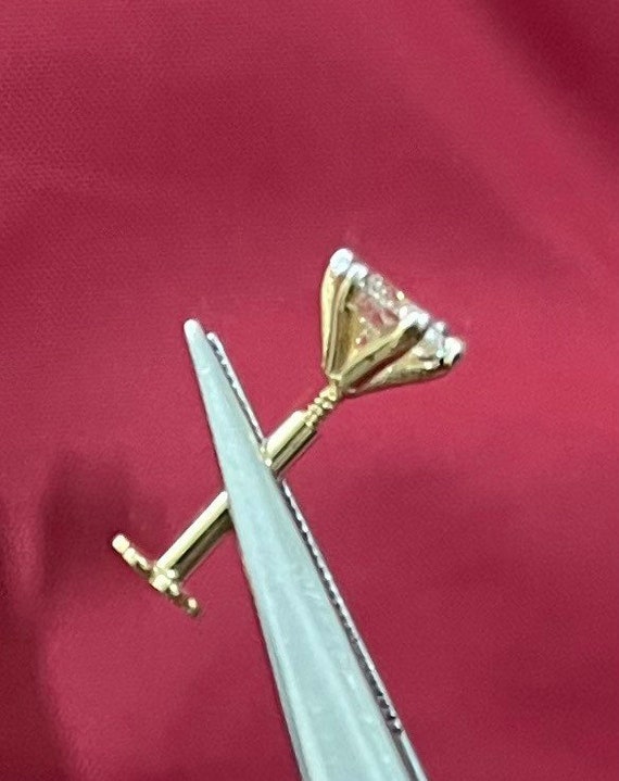 Solitaire diamond nose pin, Ear piercing diamond helix labret tragus threaded flatback 16G