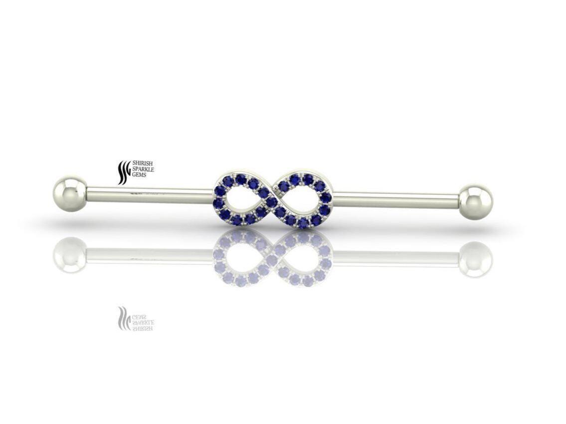 thumbnail image 2 of 14G 5mm Flat Gem Internally Threaded Surface Barbell – 316L Surgical Steel, Multicolor Crystal, 16mm/19mm Lengths 2 of 5