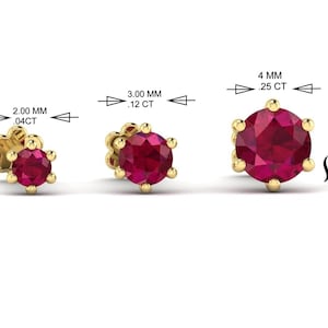 2 MM 3 MM 4 MM Rubin Labret Knorpel Nase Pin 18k Gold Rubin nase pin Ohrmuschel Rubin Piercing Post Rubin Knorpel natürliche Rubin flache Rückseite