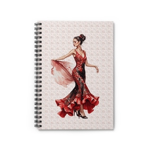 Flamenco Journal Gift for Spanish Dancer Spiral Notebook Flamenca Cover Journal - Ruled Line