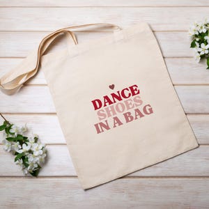 Dance Shoe Bag Gift for Dancers Ballet Slippers Tote for Jazz Tap Shoes Cotton Canvas Tote for Dance Teacher Shoes in a Bag