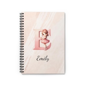Personalized Ballet Journal Gift for Ballet Dancer Spiral Notebook Ballerina Initial Journal - Ruled Line