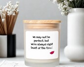 Funny Candle Gift for Female Friend 11 oz Frosted Glass Jar candle