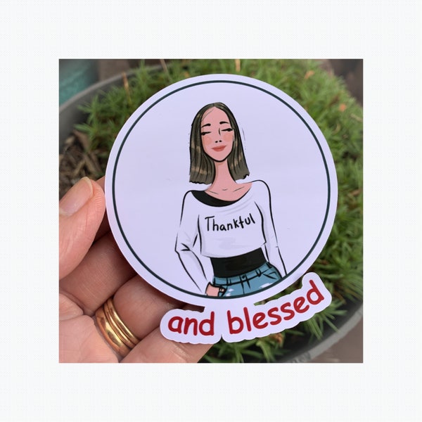 Blessed Girl Diecut Sticker Waterproof Vinyl Glossy for laptop, journal, planner, suitcase or guitar case