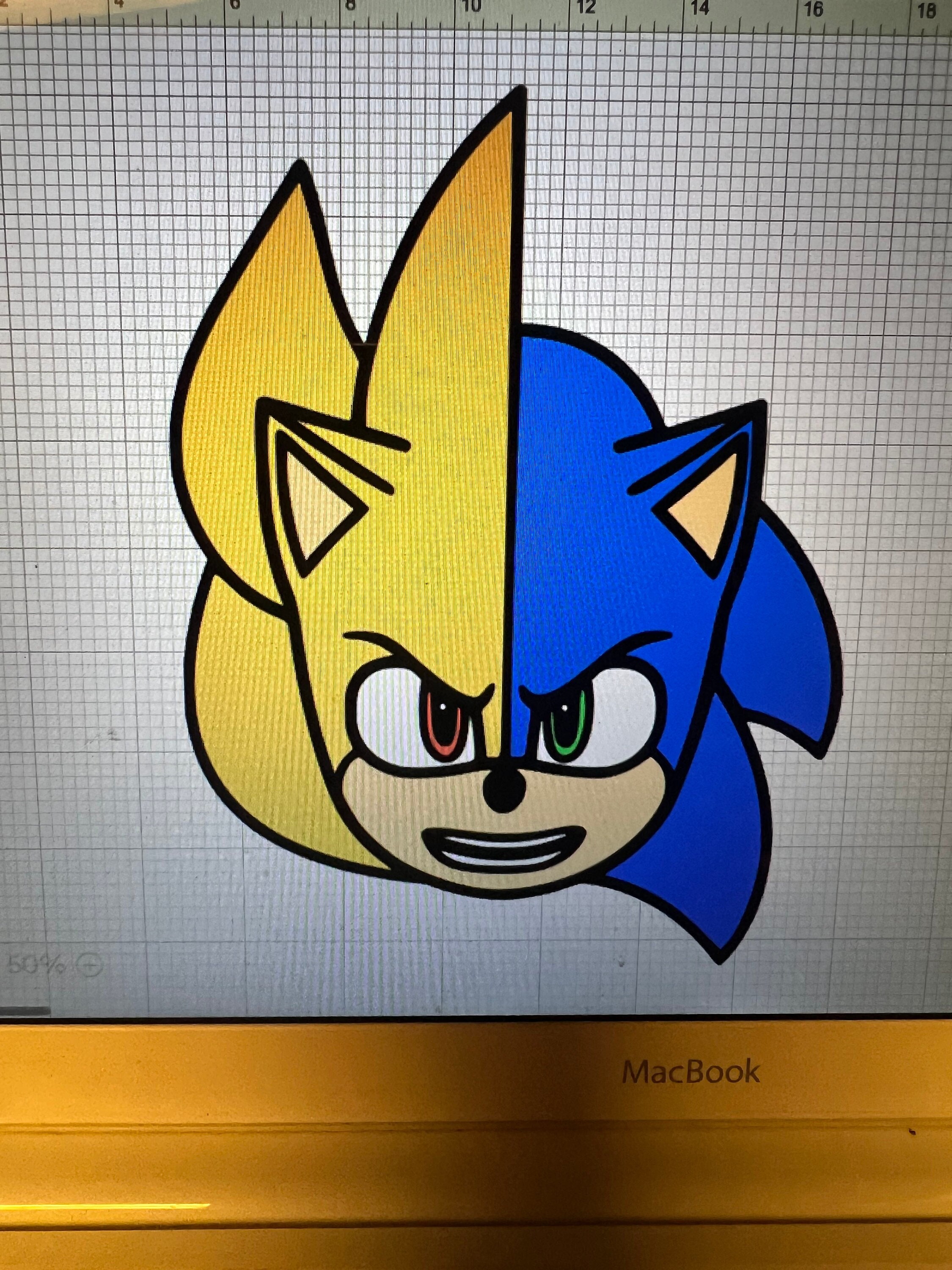 Half Super Sonic and Half Sonic Head SVG File Etsy Hong Kong