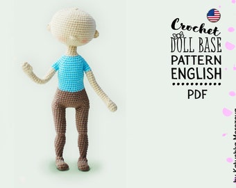 Crochet Doll Base Pattern – Seamless Amigurumi Doll Body – PDF Download (English)
