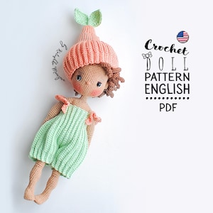 Amigurumi Crochet Doll Pattern PDF – 18 cm Lola Doll with Clothes  – English Digital Download