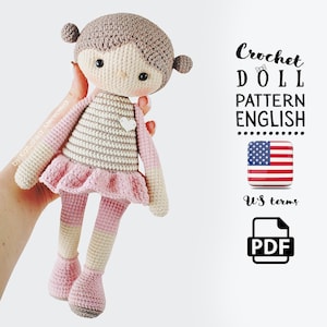 Crochet Doll Pattern: Ulya Amigurumi with Wire Arms (PDF Download)