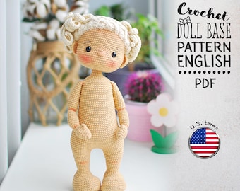 Crochet Doll Pattern PDF | Amigurumi Handmade Toy Tutorial | English (US Terms)