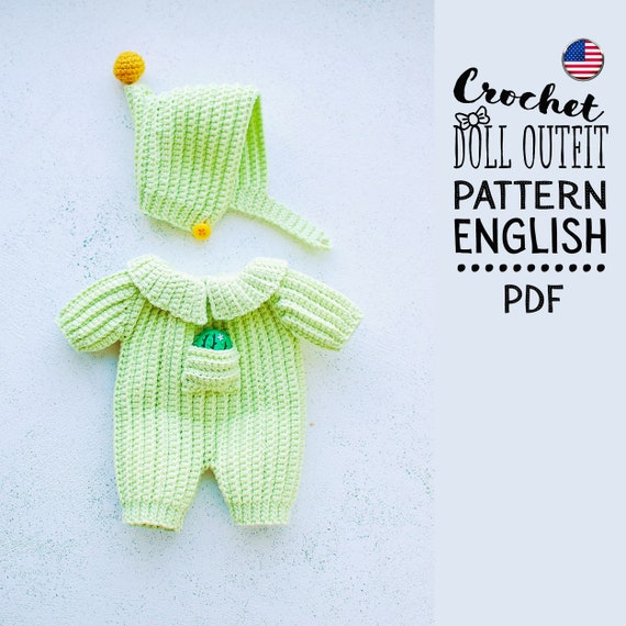 Outfit Hkelanleitung Kaktus: Puppen Overall & Mtze (PDF Download, passend  fr 22 cm Puppe) Englisch - Etsy.de