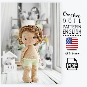 Cuerpo de muñeca amigurumi de 32 cm (12,6 pulgadas) / Patrón de muñeca de ganchillo / Tutorial en PDF / Inglés / Términos estadounidenses