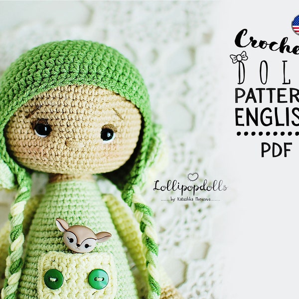 Crochet DoLL PATTERN Lyalya the doll, English, PDF