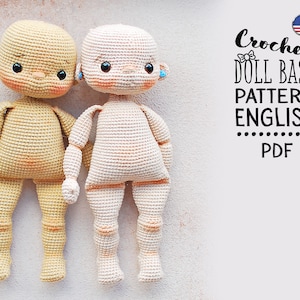 Crochet Doll Base Pattern English, Baby doll, AMIGURUMI pattern, Basic Doll, tutorial body doll