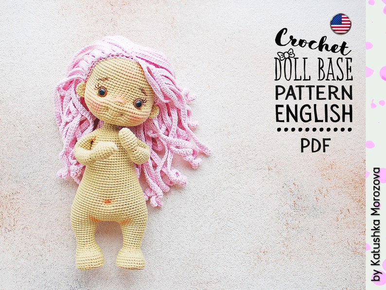 Häkelpuppe Basis Muster Englisch, TaTa die Puppe, AMIGURUMI Muster, Basic Doll, Körperpuppe, Tutorials Bild 4