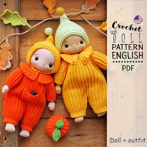 Bambola all'uncinetto + vestito all'uncinetto, Bambola con vestito "Cactus", PDF, solo in inglese,