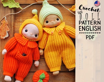 Amigurumi Baby Crochet Doll Pattern with Outfit "Cactus" | PDF in English