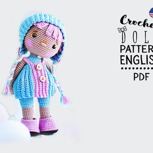 Crochet Doll Pattern – Choli Amigurumi PDF Tutorial with Clothes and Hair Decor – Instant Download English