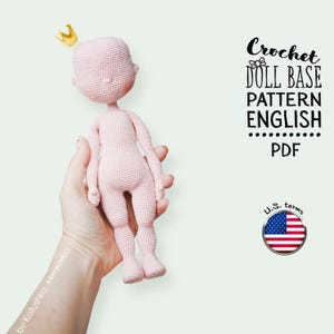 Crochet Doll Body Pattern – Amigurumi Base – English PDF Pattern – Wire Arms – Instant Download